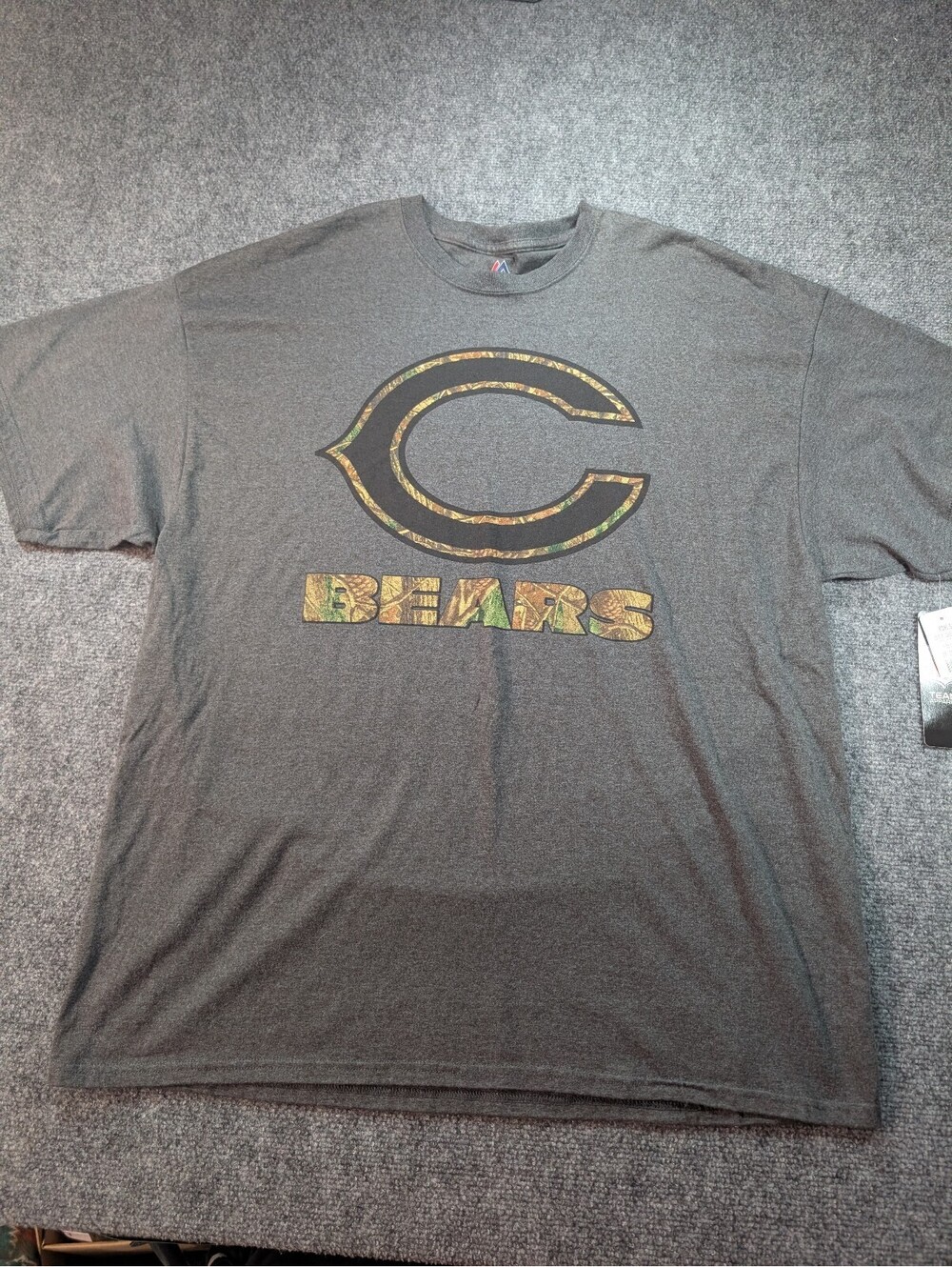 Majestic Chicago Bears Gray Camouflage Logo T-Shirt 2XL